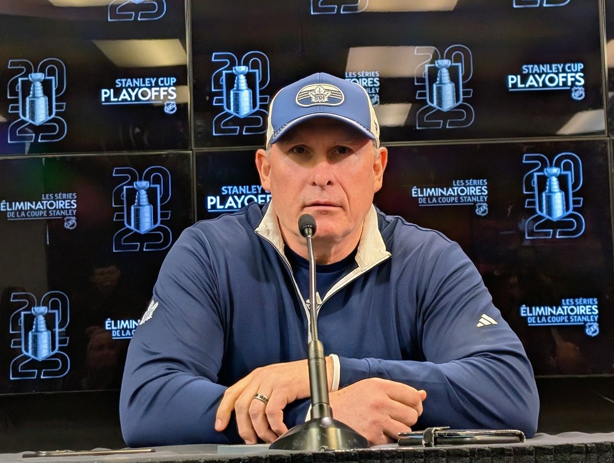 reporterchris's tweet image. Craig Berube, on the #leafs mood heading into Game 6:

"Business-like, let's go. We're ready to go. Business. Let's go."