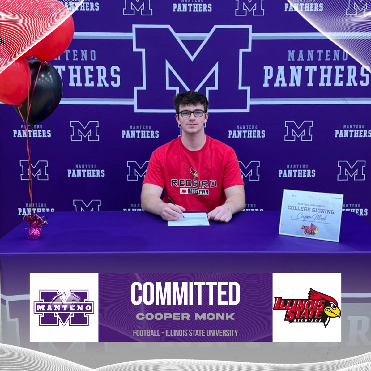 Congrats to Cooper Monk for committing to Illinois State University to play football! #AllPurpleAllIn