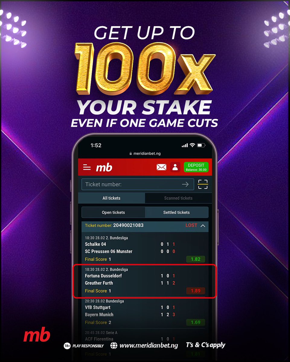 Midnight odds on MeridianBet
This game go boom

Code: 619585

Lets boom together on Meridian bet
They have a lot of offers 
Just register with my link to enjoy different offers

Link: a.meridianbet.ng/c/PrIbaA

Promocode: 11765

1. You can get up to 100 times your stake even if one