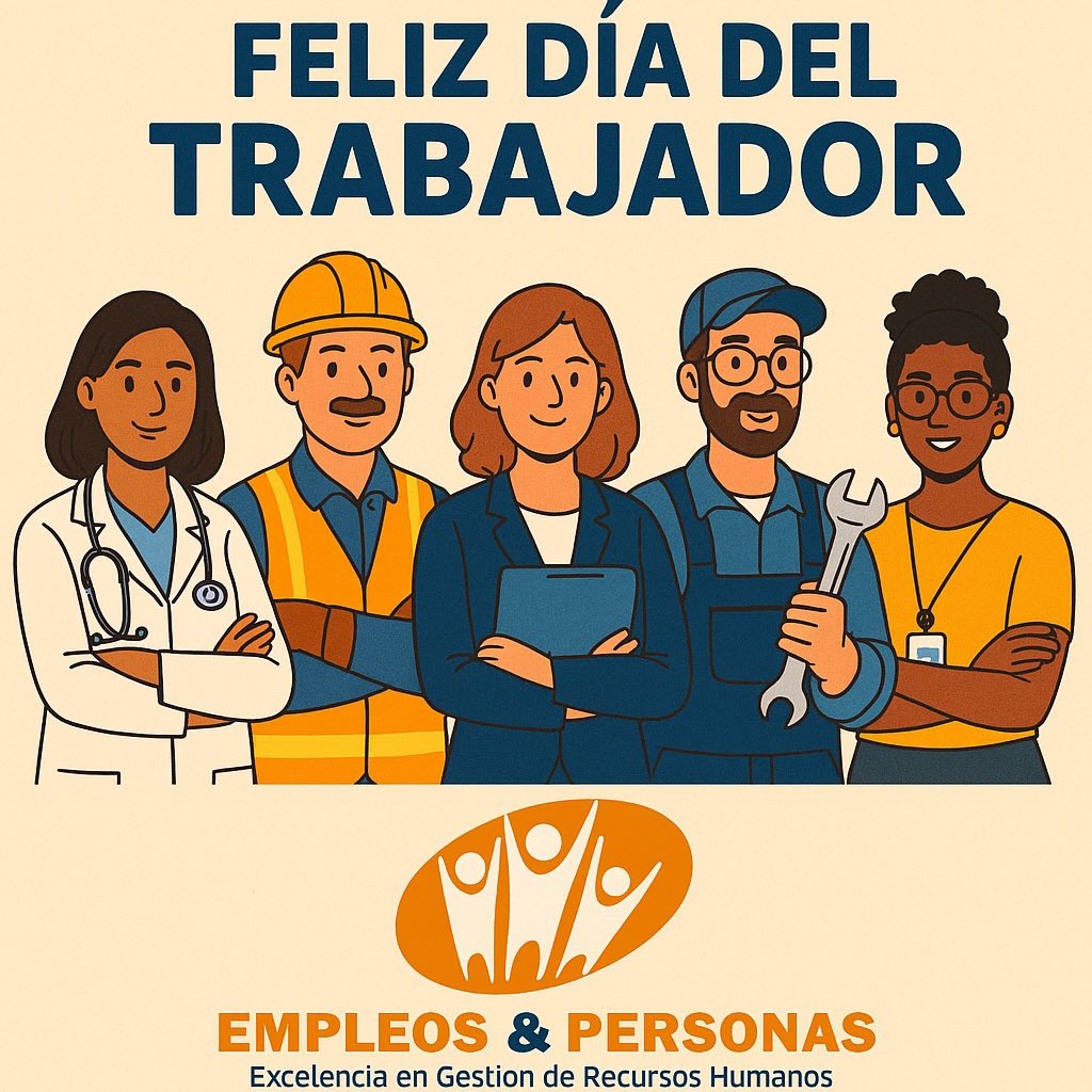 Hoy celebramos el esfuerzo, la dedicación y el talento de quienes hacen posible el progreso. ¡Feliz Día del Trabajador!