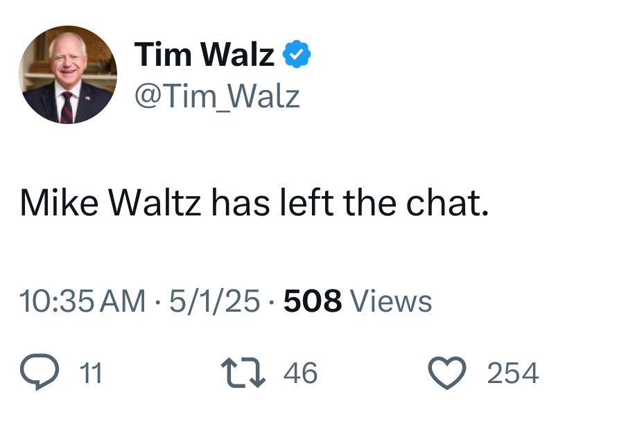 MediaBusters6's tweet photo. Perfection in 6 words
Bravo Tim Walz
#SignalgateScandal https://t.co/TvijTj76KI