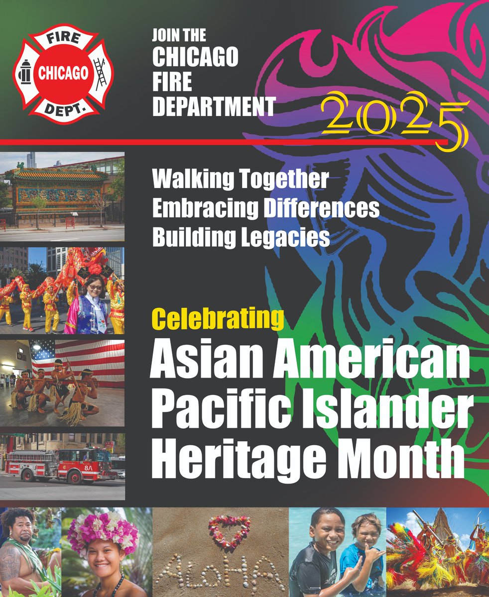 The CFD proudly honors Asian American and Pacific Islander Heritage Month. We celebrate the diverse cultures, histories, and contributions of the AAPI community within our city and our department. #AAPIHeritageMonth #ChicagoFireDepartment #CFD #StrongerTogether #AAPI