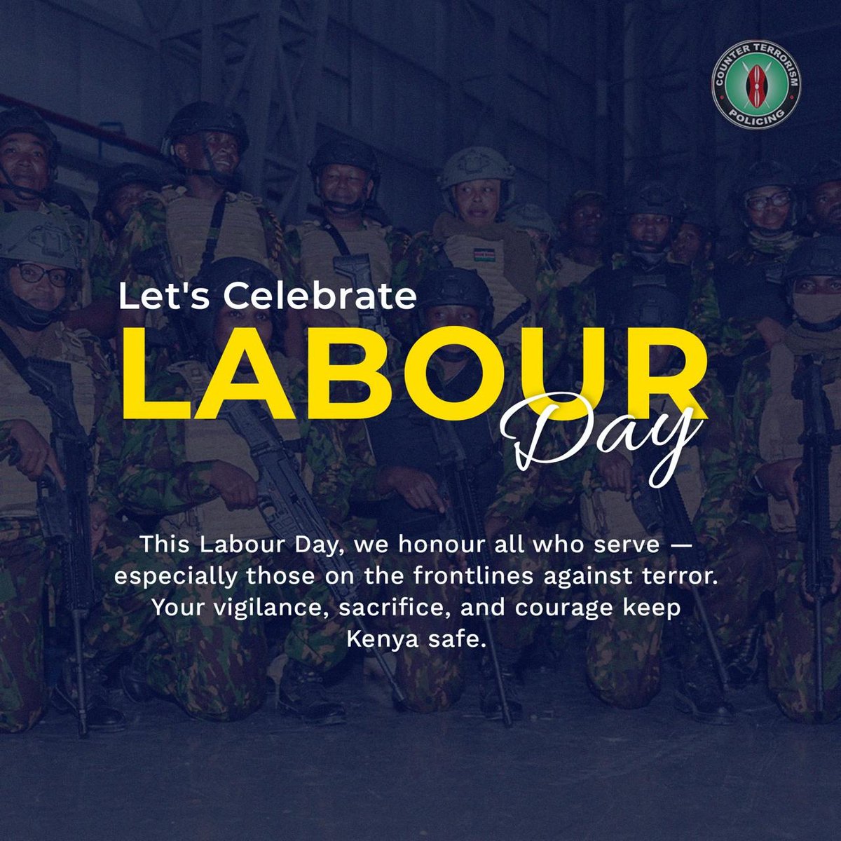 Happy Labour Day to all the dedicated workers who power our great nation forward. A special salute to our brave security forces on the front lines, your sacrifice keeps Kenya safe and strong.
#ActionCountersTerrorism