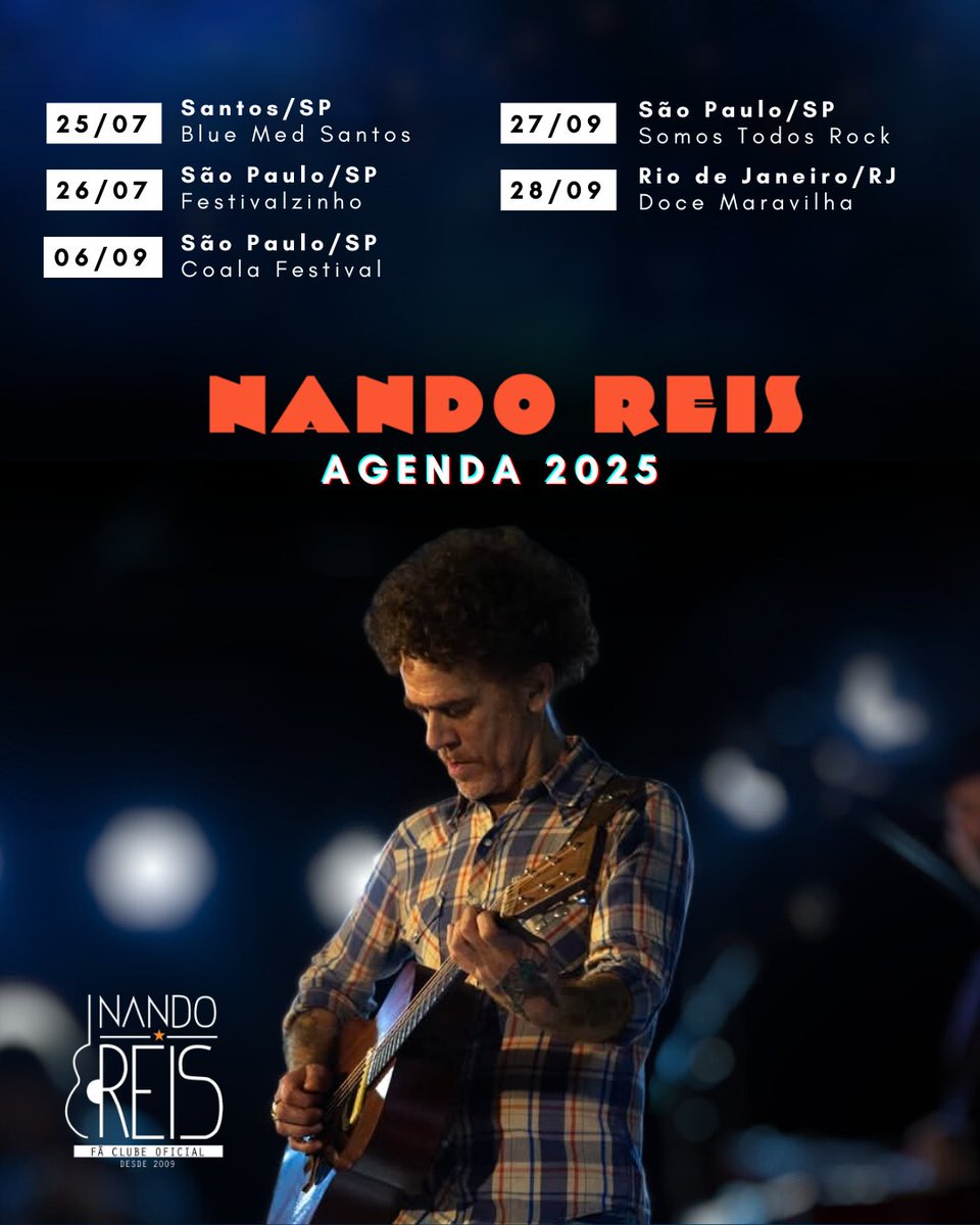 Fc_NandoReis's tweet photo. Agenda Nando Reis na área! Quem vem com a gente curtir ao vivo o som desse poeta? 🧡✨️ https://t.co/fffRkNOf8Z