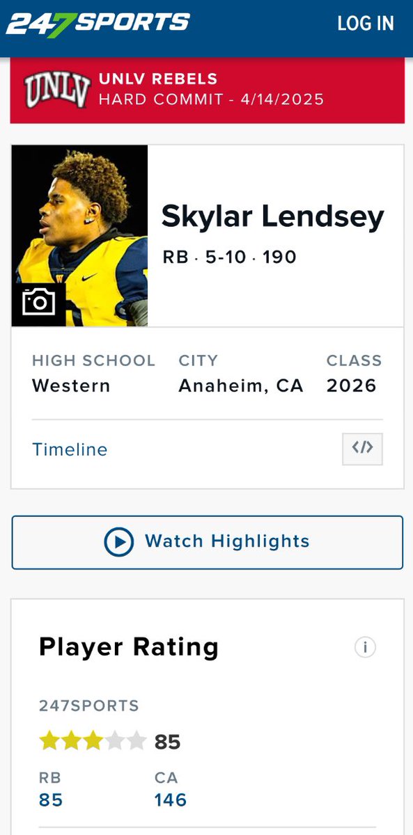 Blessed to be a 3️⃣⭐️time to keep working thank you <a href="/GregBiggins/">Greg Biggins</a> <a href="/247Sports/">247Sports</a> <a href="/coachqganther/">Quinton Ganther</a> <a href="/unlvfootball/">UNLV Football</a> <a href="/Rivals/">Rivals</a> <a href="/adamgorney/">Adam Gorney</a> <a href="/westernpioneer1/">westernpioneerfootball</a> go rebels🎰🎰🎰