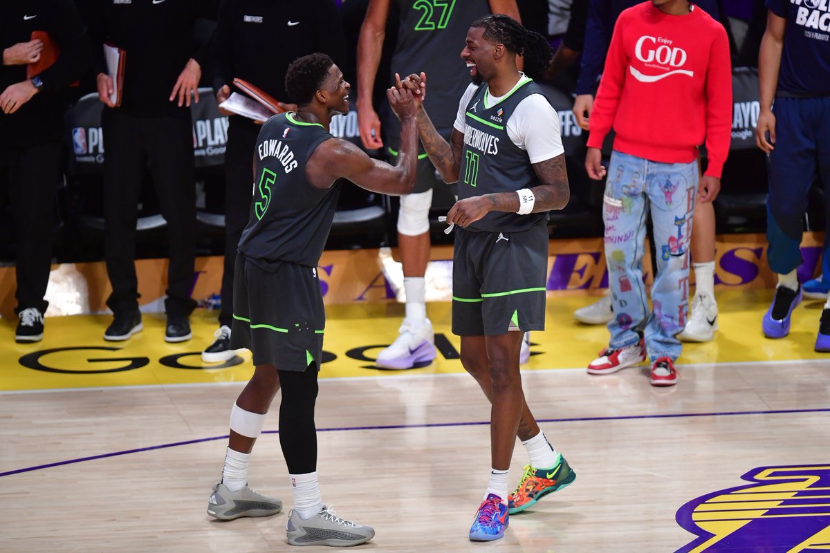 BMTNSports's tweet photo. The Wolves won in different ways, Anthony Edwards took yet another leap and they dominated clutch time in their first-round series victory over the Lakers. 

A look at five things that stood out from the 4-1 series win: https://t.co/ztVx7Drvgp https://t.co/dkt9H6VQFD