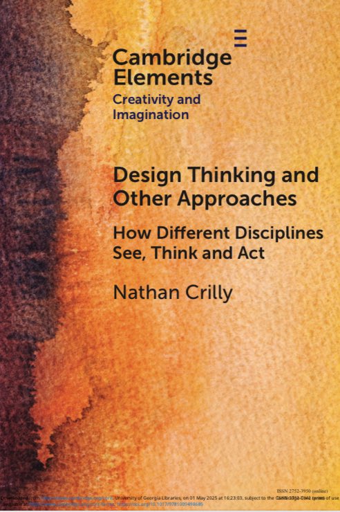 the_imagine_lab's tweet image. DESIGN THINKING & OTHER APPROACHES by Nathan Crilly (Univerity of Cambridge) is out now!
This short book can be read and downloaded for free during the open access period (ends May 13, 2025)
cambridge.org/core/elements/…
