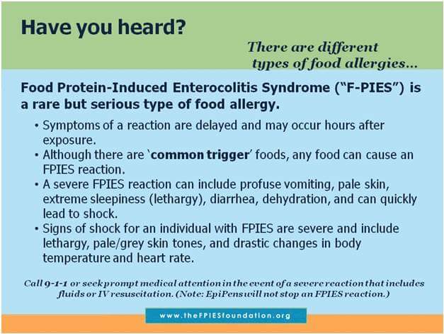 May is Allergy Awareness Month!  May 11-17, 2025, is Food Allergy Awareness Week (FAAW).  Join us as we raise awareness to all types of food allergies, which includes FPIES.