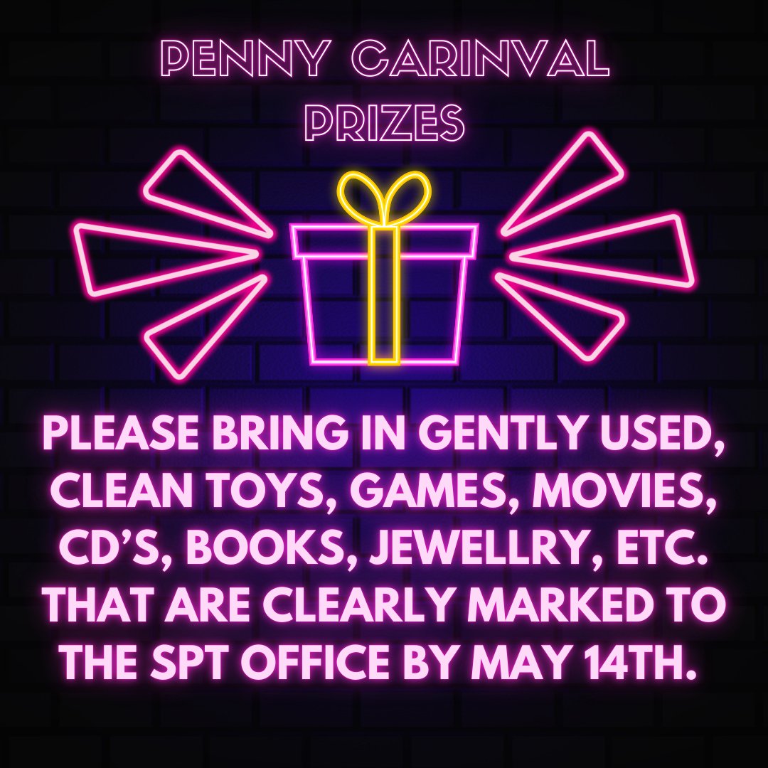 Penny Carnival is coming May 15th! 🎡
Get ready for games, fun, and community spirit!
🧸 We're collecting gently used items for donation

#PennyCarnival #CommunityFun