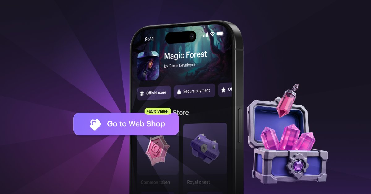 Xsolla's tweet photo. Mobile developers in the U.S. can now link to #WebShops from inside their games.

Gain more revenue, facilitate more active users, and improve web shop retention with Xsolla Web Shop.

Here’s what it means and how to get started: https://t.co/xDkOdqFi7t https://t.co/LZqq5XvaTq