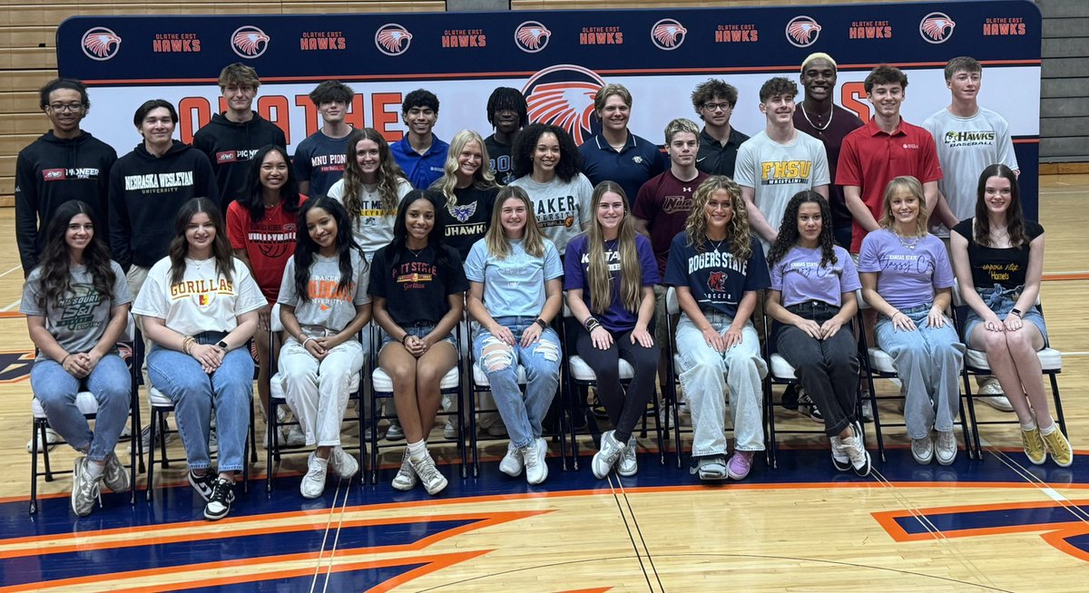 Olathe East Athletics (@oeastathletics) on Twitter photo A great day at Olathe East High School. 27 Hawks honored at our signing ceremony today. A great group of athletes but even a better group of individuals. Hawk Proud! <a href="/OlatheEastHawks/">Olathe East High School</a> A great day at Olathe East High School. 27 Hawks honored at our signing ceremony today. A great group of athletes but even a better group of individuals. Hawk Proud! <a href="/OlatheEastHawks/">Olathe East High School</a>
