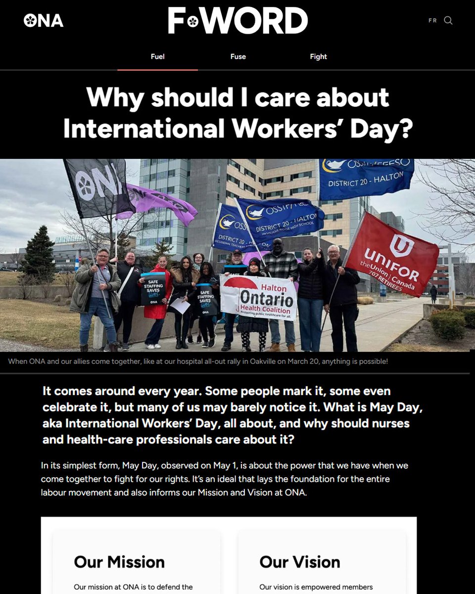 Ontario Nurses' Association (@ontarionurses) on Twitter photo It comes around every year. Some people mark it, some even celebrate it, but many of us may barely notice it. What is May Day, aka International Workers’ Day, all about, & why should nurses and health-care professionals care about it? Read the full story: onamag.org/fuel/solidarit… It comes around every year. Some people mark it, some even celebrate it, but many of us may barely notice it. What is May Day, aka International Workers’ Day, all about, & why should nurses and health-care professionals care about it? Read the full story: onamag.org/fuel/solidarit…
