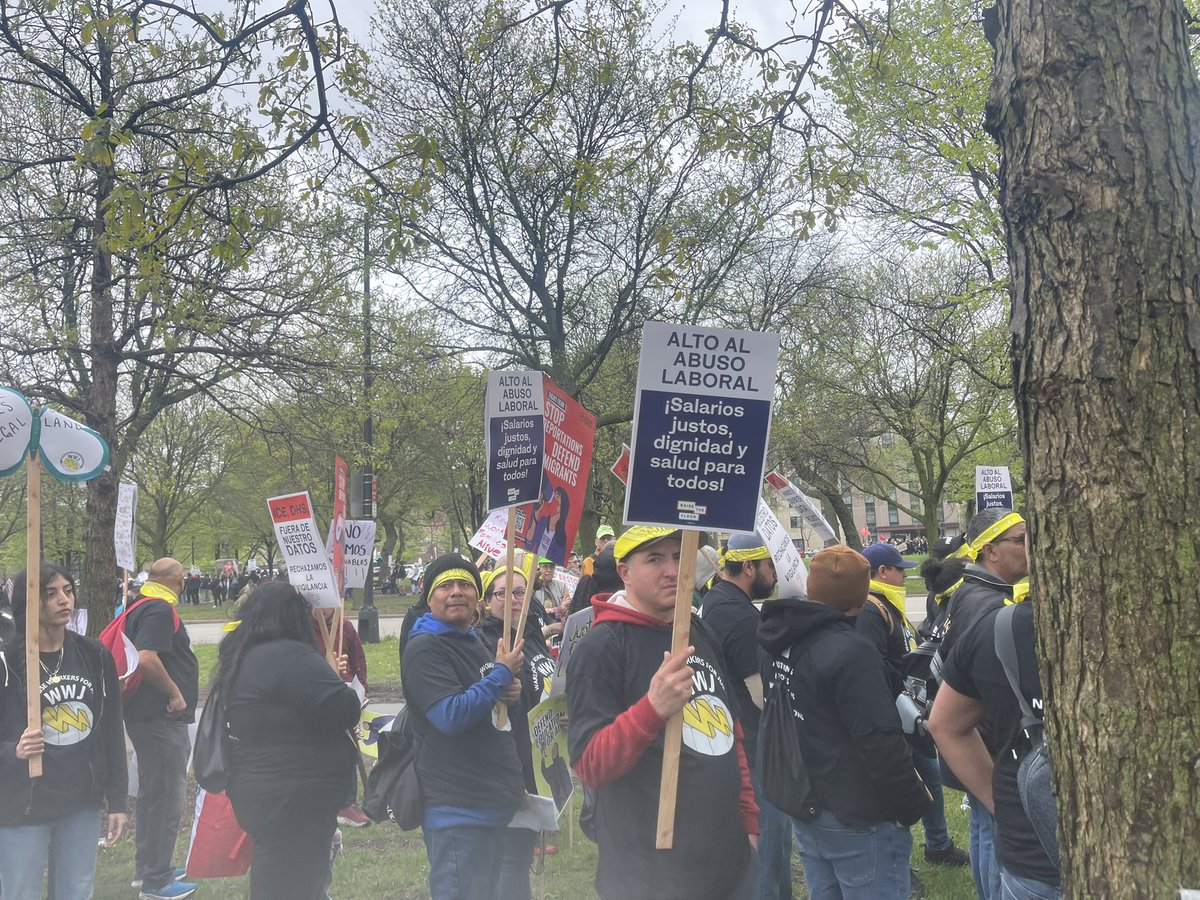 People from Chicago and the suburbs are gathering at Union Park now for a May Day rally and march in protest of President Donald Trump’s attacks on immigrants and workers.