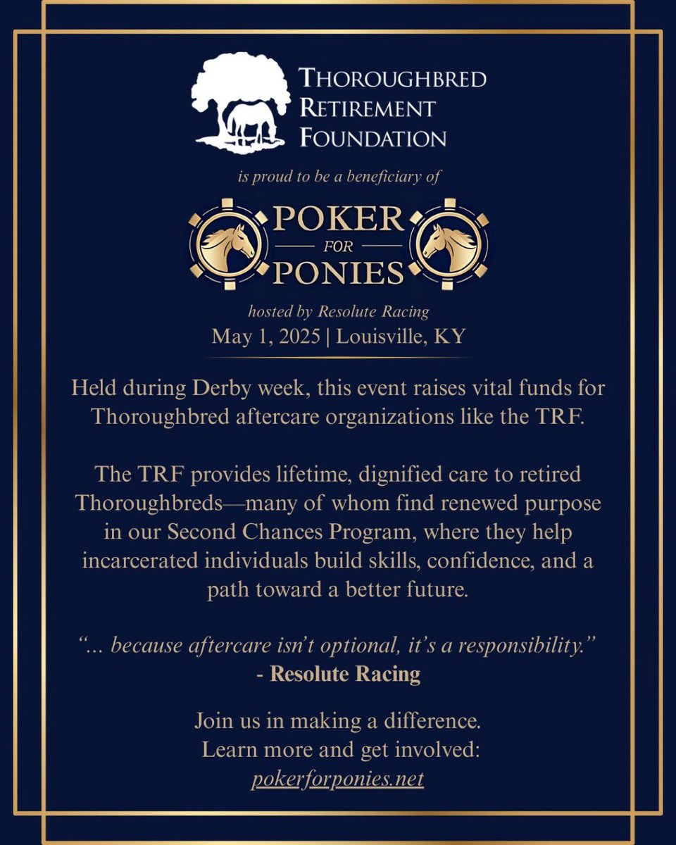 Seth Morris Thoroughbreds (@smthoroughbreds) on Twitter photo Looking for a $$$$$ weekend. Tonight a poker tournament sponsored by <a href="/resracingky/">Resolute Racing</a> to benefit aftercare, followed by a terrific Oaks card and Friday night <a href="/FanDuel_Racing/">FanDuel Racing</a> party. Then it’s time to go to work Saturday with two bullets to the <a href="/TwinSpires/">TwinSpires Racing 🏇</a> KD Betting Challenge! Looking for a $$$$$ weekend. Tonight a poker tournament sponsored by <a href="/resracingky/">Resolute Racing</a> to benefit aftercare, followed by a terrific Oaks card and Friday night <a href="/FanDuel_Racing/">FanDuel Racing</a> party. Then it’s time to go to work Saturday with two bullets to the <a href="/TwinSpires/">TwinSpires Racing 🏇</a> KD Betting Challenge!