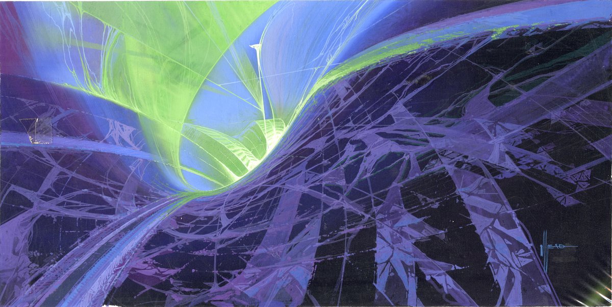 sydmeadofficial's tweet photo. Syd Mead’s first foray into film design began with Star Trek: The Motion Picture (1979), where he was hired to visualize the interior of the V’Ger entity—a colossal, mysterious spacecraft housing a sentient machine.

Originally brought on by director Robert Wise, Mead brought his industrial precision and speculative imagination to one of sci-fi’s most enigmatic sequences. His design for V’Ger’s vast inner chambers—mechanical, glowing, and infinitely layered—established his signature cinematic language: futures rendered not as abstractions, but as believable, engineered realities. This project marked the beginning of Mead’s influential work in Hollywood, soon to be followed by Blade Runner and Tron.

These are a collection of Syd's paintings depicting V’Ger for the film.

The Director’s Edition of @StarTrek : The Motion Picture is playing tonight at @metrograph—featuring additional special effects that finally bring more of Syd’s wondrous designs to life than were possible in 1979.