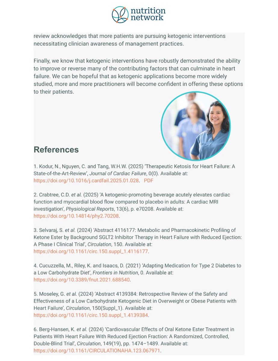 New focus article on <a href="/NutritionNetwrk/">Nutrition Network</a> website
The role of #ketone bodies in heart failure 🫀
Inspired by recent publications, these brief overviews look at mechanisms &amp; potential benefits of therapeutic carbohydrate reduction for various conditions 

nutrition-network.org/the-role-of-ke…