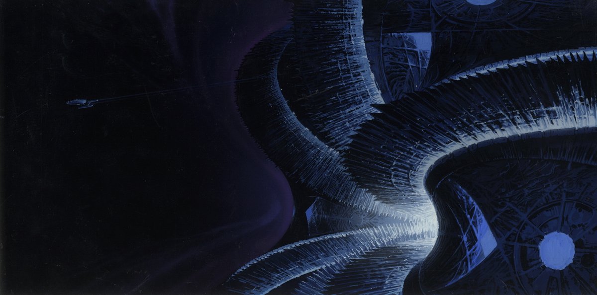 sydmeadofficial's tweet photo. Syd Mead’s first foray into film design began with Star Trek: The Motion Picture (1979), where he was hired to visualize the interior of the V’Ger entity—a colossal, mysterious spacecraft housing a sentient machine.

Originally brought on by director Robert Wise, Mead brought his industrial precision and speculative imagination to one of sci-fi’s most enigmatic sequences. His design for V’Ger’s vast inner chambers—mechanical, glowing, and infinitely layered—established his signature cinematic language: futures rendered not as abstractions, but as believable, engineered realities. This project marked the beginning of Mead’s influential work in Hollywood, soon to be followed by Blade Runner and Tron.

These are a collection of Syd's paintings depicting V’Ger for the film.

The Director’s Edition of @StarTrek : The Motion Picture is playing tonight at @metrograph—featuring additional special effects that finally bring more of Syd’s wondrous designs to life than were possible in 1979.
