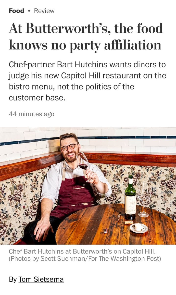 Shamelessly bragging about the positive review of my husband’s restaurant by the WaPo food critic because he worked really really really hard to be deserving of this