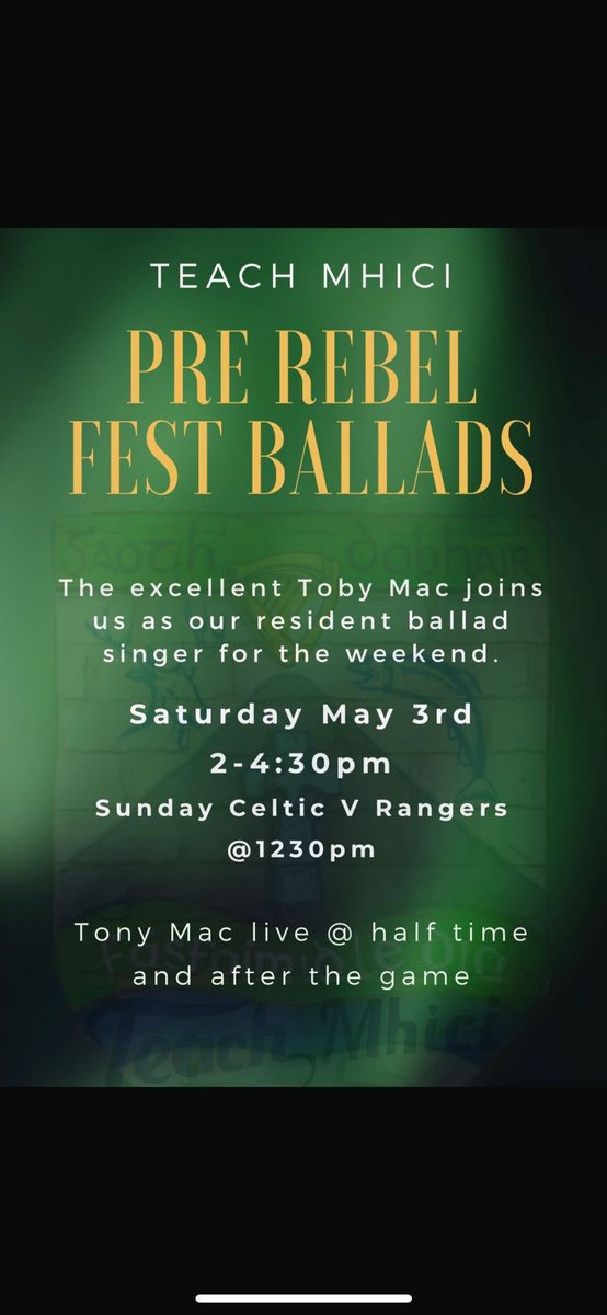 StpetersCSC's tweet image. For anyone heading to Rebel Fest in Gaoth Dobhair this weekend this is the place to watch the Glasgow Derby.  ☘️ @TeachMhici @errigallionscsc