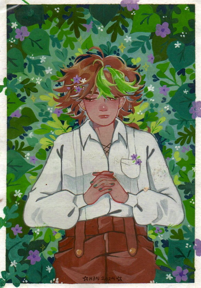 hi guys take this old painting i made when i first joined the fandom, i just scanned it on my printer :3 

its almost 1 am, i woke up from my sleep

#smallishbeansfanart