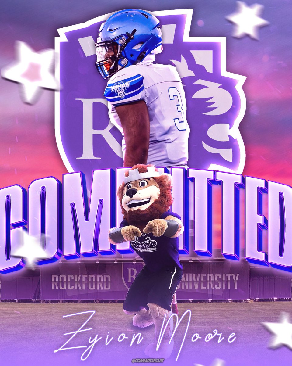 ZYION KEONTAE MOORE “BJ” (@zyionmoore16) on Twitter photo 1000% COMMITTED 🤍💜
#AGTG #keepchoppingwood🪵🪓
<a href="/coach_cal_cal/">Calvin Toliver</a> <a href="/CoachM_Willis/">Coach Mike Willis</a> <a href="/CoachJones022/">Coach Jones</a> <a href="/RockfordUFB/">Rockford U Football</a> 1000% COMMITTED 🤍💜
#AGTG #keepchoppingwood🪵🪓
<a href="/coach_cal_cal/">Calvin Toliver</a> <a href="/CoachM_Willis/">Coach Mike Willis</a> <a href="/CoachJones022/">Coach Jones</a> <a href="/RockfordUFB/">Rockford U Football</a>