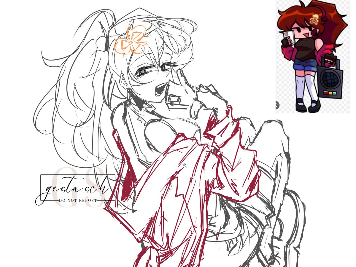 Doodle GF from  KosanJoedent mod before I continue to coloring my wips
#KosanFNF #KosanJoedent #fnf #GF #WIP #FNFIndo