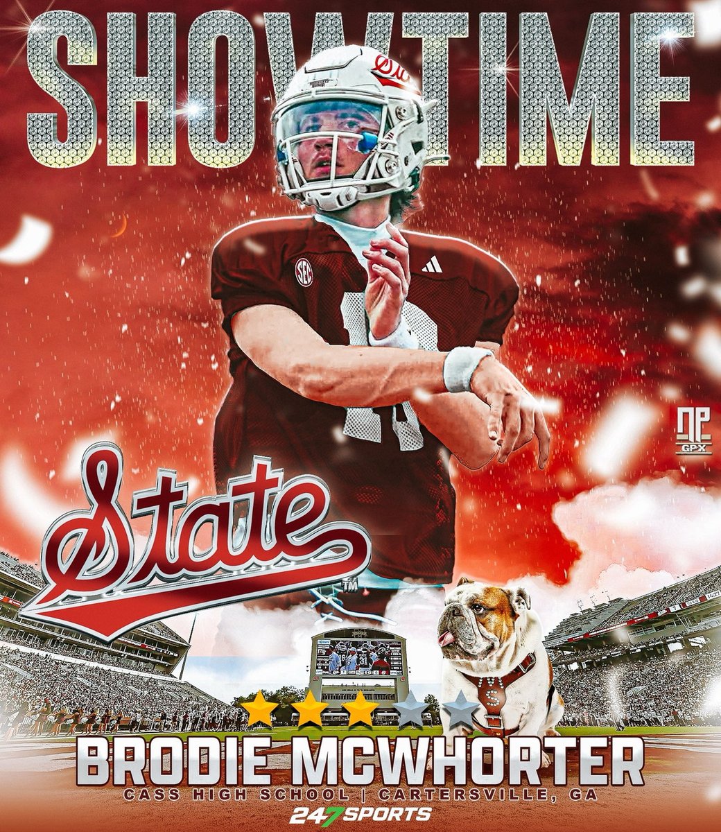 Tom Loy (@tomloy247) on Twitter photo Cartersville (Ga.) Cass class of 2026 three-star quarterback Brodie McWhorter has committed to Mississippi State.
Story via <a href="/DawgsBiteMag/">David H Murray</a>: 247sports.com/college/missis…
<a href="/247Sports/">247Sports</a> / <a href="/BrodieMcWhorter/">Brodie McWhorter</a> / <a href="/ScoutSteveR/">Steve Robertson</a> Cartersville (Ga.) Cass class of 2026 three-star quarterback Brodie McWhorter has committed to Mississippi State.
Story via <a href="/DawgsBiteMag/">David H Murray</a>: 247sports.com/college/missis…
<a href="/247Sports/">247Sports</a> / <a href="/BrodieMcWhorter/">Brodie McWhorter</a> / <a href="/ScoutSteveR/">Steve Robertson</a>