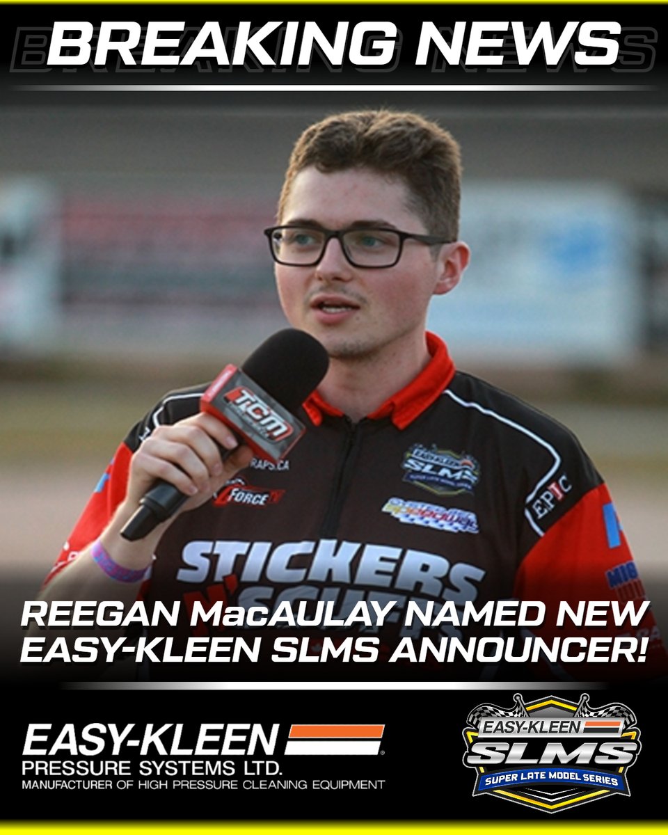 Beyond excited to be named the new announcer for Atlantic Canada's newest regional touring stock car racing series <a href="/SLMSeries/">SLMS</a> for the 2025 season.

After two years behind the camera, it's time to take on a new challenge in my third year in the industry. Can't wait to get started!