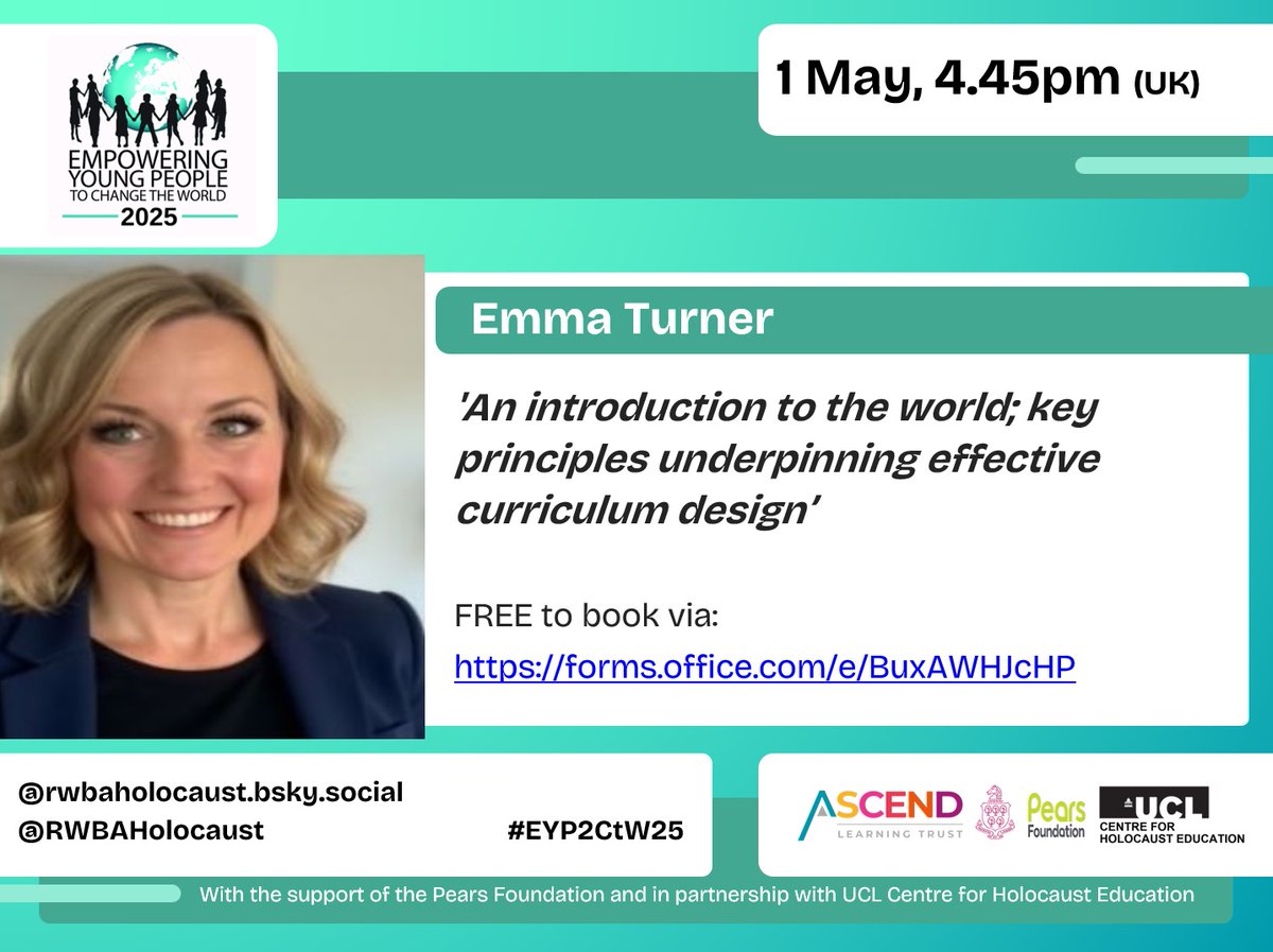 RWBAHolocaust (@rwbaholocaust) on Twitter photo Thankyou <a href="/Emma_Turner75/">Emma Turner FCCT</a> for a memorable, engaging & impactful session - & to <a href="/richardgerver/">Richard Gerver</a> for the introduction.
Today's session was accessed by over 260 teachers/educators 'live', from 5 continents... sample of feedback received to date, speaks volumes, see
🧵 below...
1/12 Thankyou <a href="/Emma_Turner75/">Emma Turner FCCT</a> for a memorable, engaging & impactful session - & to <a href="/richardgerver/">Richard Gerver</a> for the introduction.
Today's session was accessed by over 260 teachers/educators 'live', from 5 continents... sample of feedback received to date, speaks volumes, see
🧵 below...
1/12