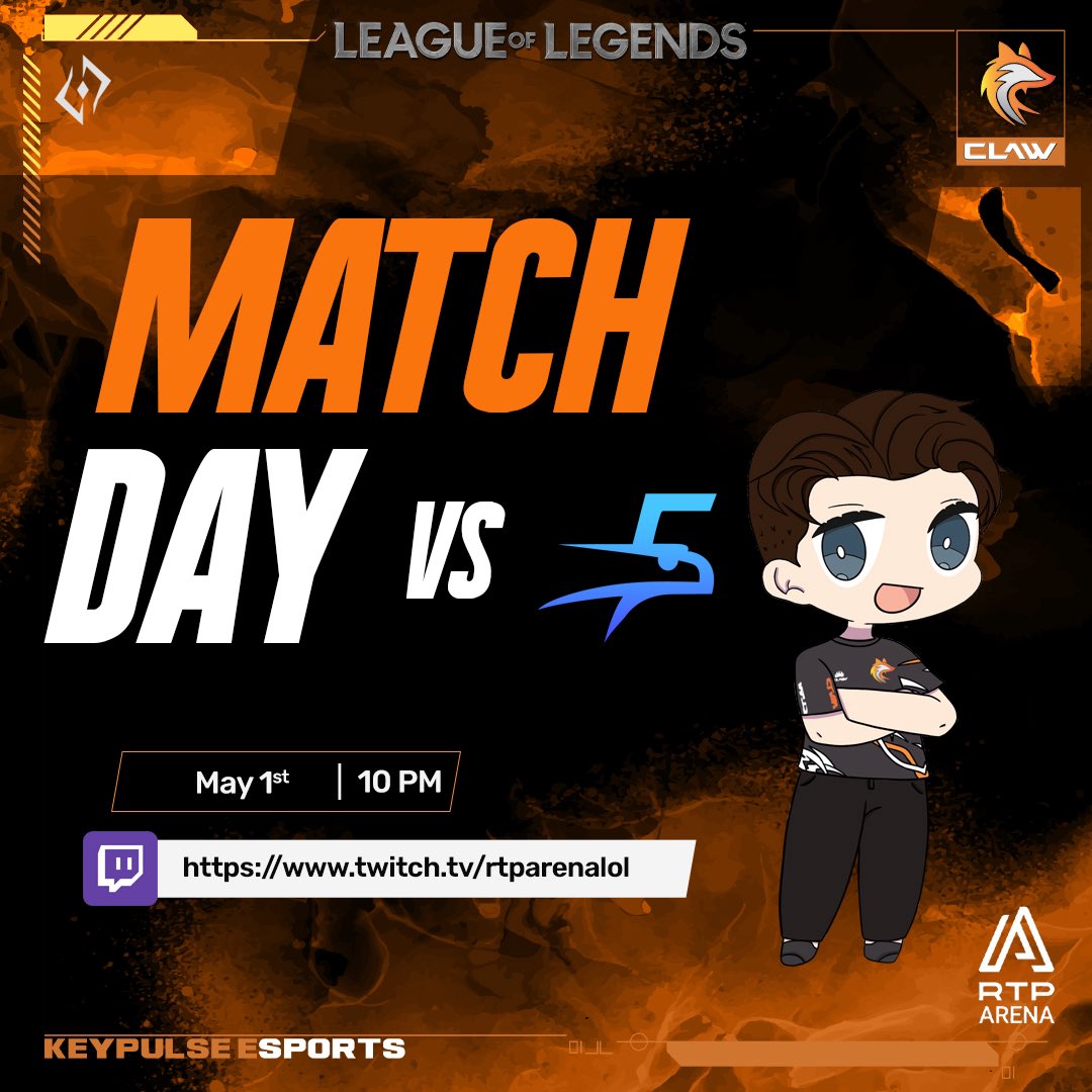 🙌🏻 Dia de Jogo 🙌🏻
Hoje um jogo especial contra uma equipa com a qual temos história de competição! Vamos para ganhar 🗡️
<a href="/HOF_esports/">HOF | Hurricane Of Feathers</a> 

Não percas no canal da <a href="/rtparena/">RTP Arena</a> 📺 às 22h!