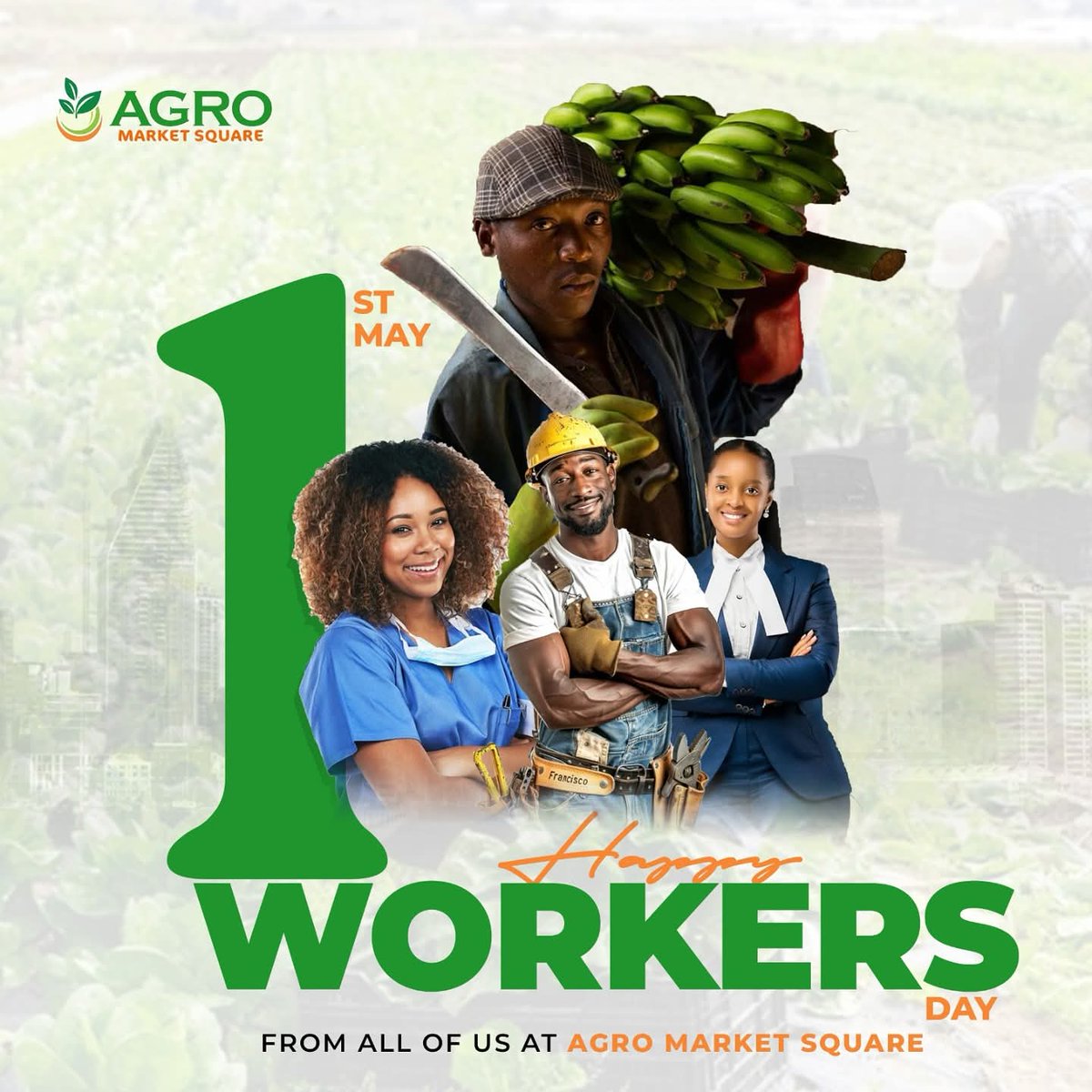 agromarketsquar's tweet image. Happy Workers’ Day✨

Today, we celebrate the farmers, food traders, logistics teams, and every hand that powers Africa’s food system.

At Agro Market Square, we honor your hard work not just today, but every day.
Here’s to the real heroes behind every harvest.