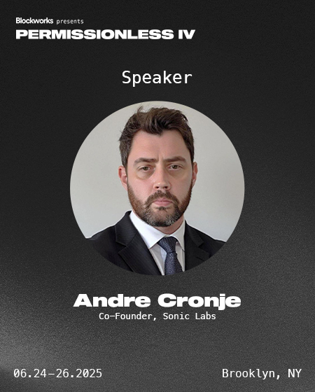 helped define defi.
co-founded sonic. wrote the protocol.
finality under a second. no rollups, no forks.

@andrecronjetech
brooklyn | june 24–26