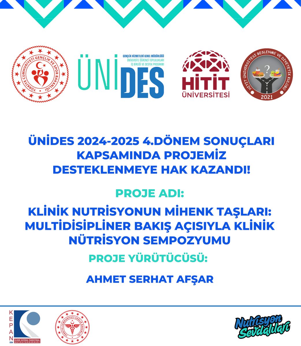 Hitit Üniversitesi Beslenme ve Diyetetik Kulübü, Gençlik Hizmetleri Genel Müdürlüğü’nün yürüttüğü Üniversite Öğrenci Toplulukları İş Birliği ve Destek Programı (ÜNİDES) kapsamında üçüncü kez destek almaya hak kazandı. 

<a href="/ProfAliOzturk/">Ali Osman Öztürk</a> <a href="/HituKurumsal/">Hitit Üniversitesi</a>