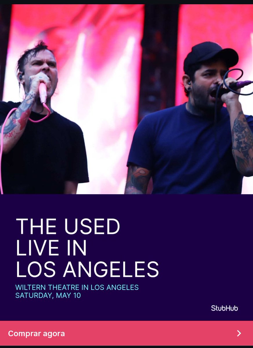daneblassle's tweet photo. E aqui em Los Angeles que o site que vende ingressos botou uma foto do @lucasfresno pra divulgar o show do The Used https://t.co/ca8Swn2BYR