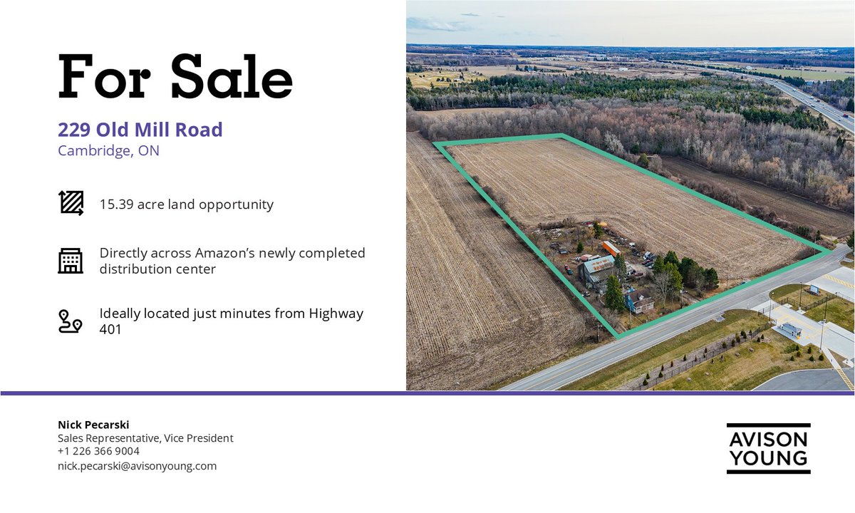 Just Listed by Avison Young: 229 Old Mill Road, Cambridge, Ontario avisonyoung.ca/properties/229…