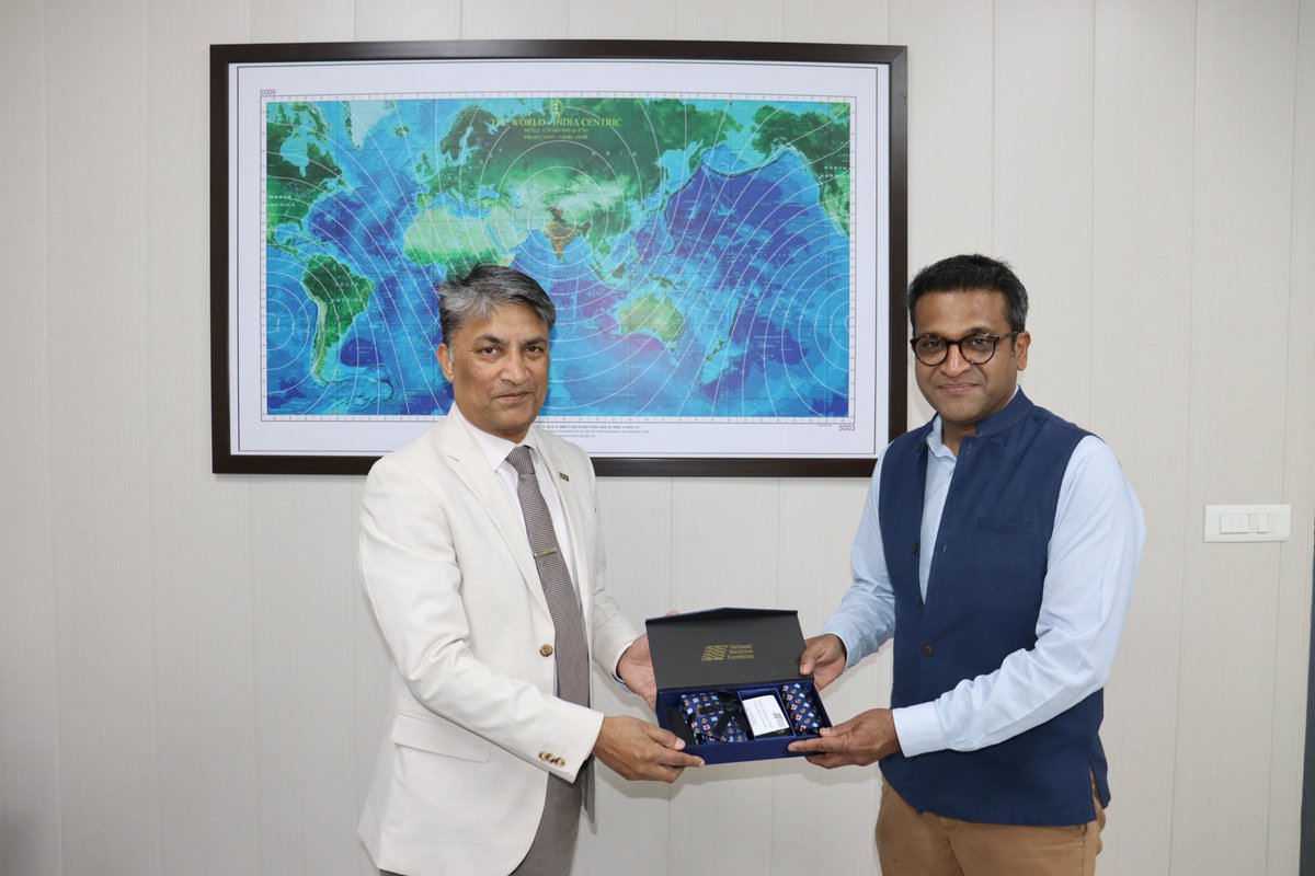 nmfindia's tweet photo. ⚓️Commodore Manish Sinha, Executive Director,
@nmfindia, along with Commandant Neeraj Sharma, Research Fellow, Dr Chime Youdon, Research Fellow, Head of RSOR Cluster, and Mr John Vachaparambil, Associate Fellow (Public International Maritime Law Cluster), held an engaging discussion with Mr Hisham Mundol, Director of Environmental Defense India Foundation (EDIF), and Mr Vijai D, Senior Manager, Climate-Resilient Fisheries at #EDIF.  

The meeting explored avenues for deepening institutional collaboration to address critical challenges in the #BlueEconomy, including Illegal, Unreported, and Unregulated (#IUU) fishing, and to strengthen evidence-based policy research for #resilient #maritime futures.  

#MaritimeSecurity #ClimateResilience #Ocean #Governance #SustainableDevelopment #IndiaBlueEconomy #StrategicPartnerships