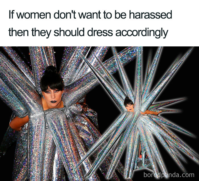 MenBeingAwfL's tweet photo. How exactly should women dress if they don't want unwanted attention? https://t.co/2tcZxXRWnJ