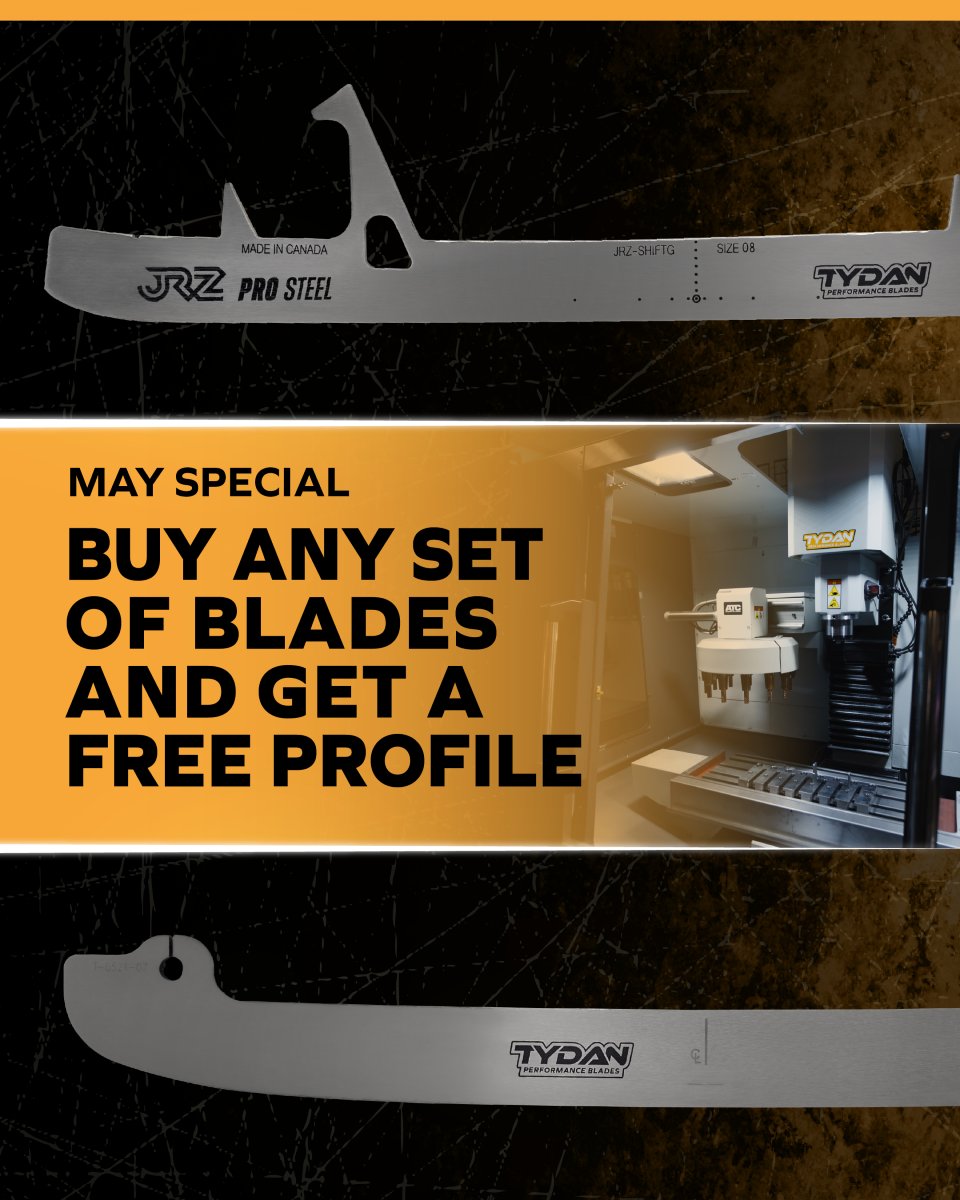 Tydan_Blades's tweet photo. Are you still rocking the same profile from the day you bought ‘em? 👀 If so... you deserve better. 💛

This month only, buy any pair of new blades and we’ll hook you up with a FREE custom profile. Check it out online or come see us in store! https://t.co/P1NGqTnppm