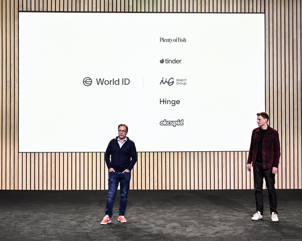 spencerrascoff's tweet photo. Joined @alexblania and @sama today to announce @MatchGroup’s collaboration with @worldnetwork ID.

We’re piloting it first on @Tinder in Japan — giving users a privacy-first way to prove they’re real humans. Excited for what’s ahead.

#WorldID #MatchGroup #AI #TrustAndSafety https://t.co/hayPyz7yQn