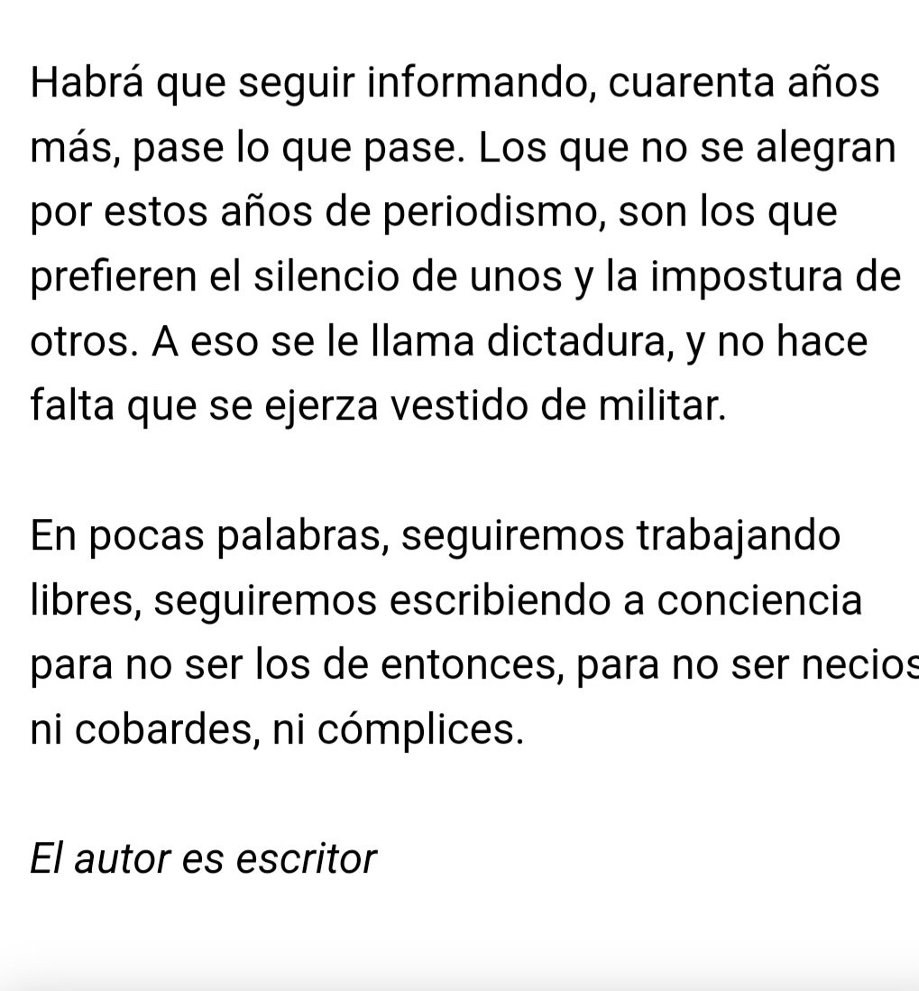 <a href="/RobertoEisen/">Roberto Eisenmann</a> Igual lástima me causa a Mi ver a <a href="/prensacom/">La Prensa Panamá</a> el diario que me enseñó Conciencia Cívica y en el que tuve la oportunidad d expresar mis opiniones públicamente, postrada a las imposiciones d <a href="/JoseRaulMulino/">José Raúl Mulino</a> ,  sería bueno que recuerden las palabras publicadas en agosto d 2020... 👇