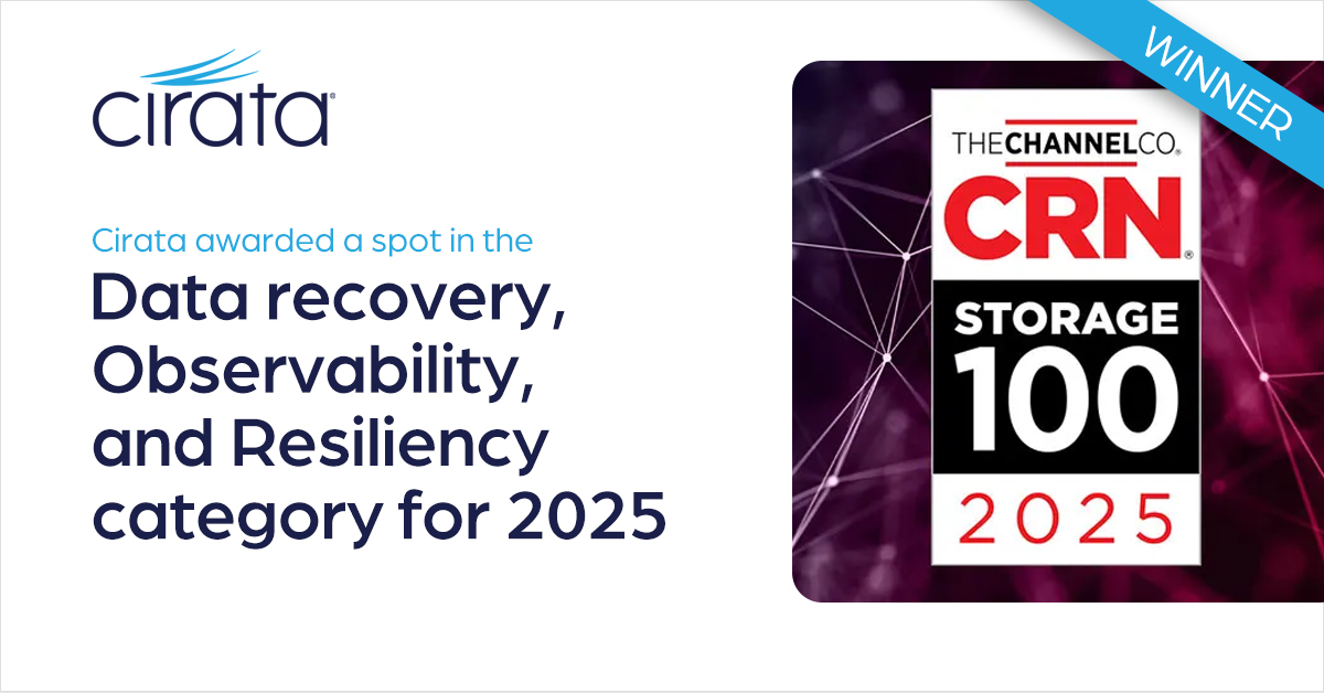 We are happy to share that Cirata was recently awarded a spot in the prestigious The Channel Co. CRN Storage 100 2025 awards. 
Learn more: crn.com/news/storage/2…

#CRNStorage100 #DataRecovery #Cirata
