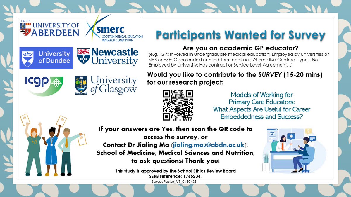 Dear Academic GP Educators,

We value your insights and experiences! Please take a moment to share your thoughts by completing our survey: viis.abdn.ac.uk/snapwebhost/s.… . Your feedback is crucial in shaping the future of our profession.

Thank you very much!☺️😀