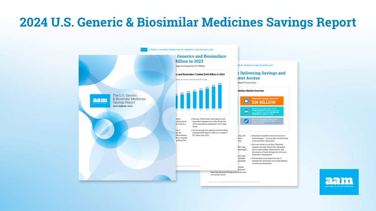 In 2023, #generics &amp; #biosimilars saved America’s patients &amp; the U.S. healthcare system $445B, an increase of $37B in savings from the previous year. Learn more—including what can be done to help safeguard this important industry: accessiblemeds.org/resources/blog… #GRxBiosimsSavingsReport