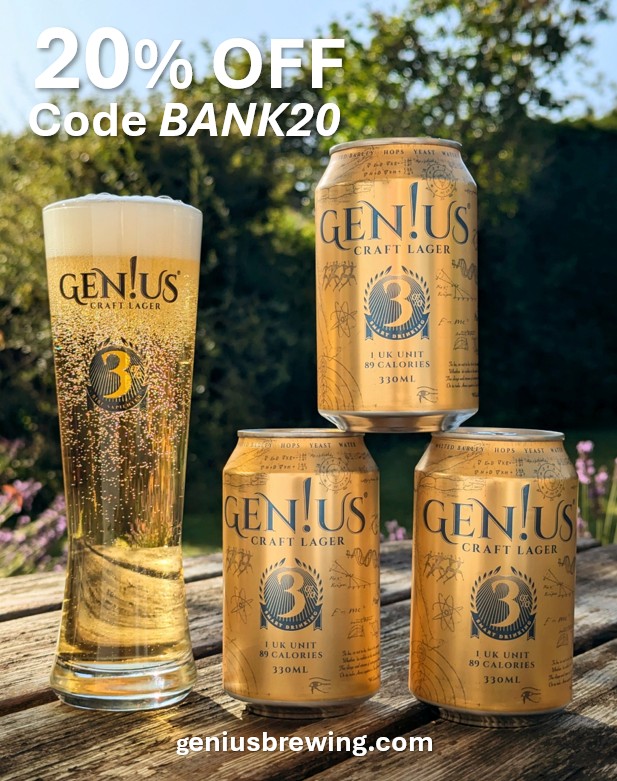 To celebrate the May Bank Holidays here's 20% OFF Gen!us Craft Lager. Light, crisp and refreshing, at 3% ABV it's the smart way to enjoy a sunny weekend. Use code BANK20 on both 12 &amp; 24 packs - geniusbrewing.com/shop (Ends May 9th)

#bankholiday #bankholidayweekend #craftbeer