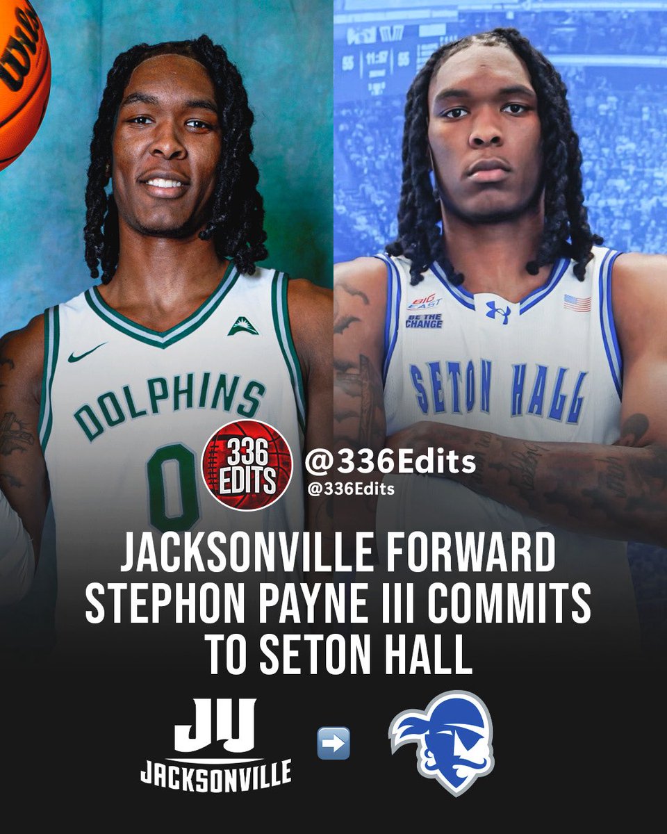 336Edits's tweet image. NEWS: Jacksonville transfer Stephon Payne III has committed to Seton Hall, he tells 336Edits.

The 6-9 forward averaged 8.4 points and 6.3 rebounds this season. Began his career at Incarnate Word.