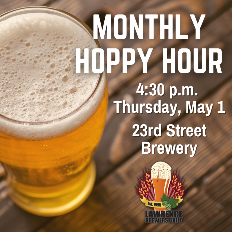 Hope to see you TODAY for our monthly Hoppy Hour at 23rd Street Brewery! LBG members will get a preview of this year's Chewzacca IPA! <a href="/23rdStBrewery/">23rd Street Brewery</a> #lfk #lawrenceks #craftbeer