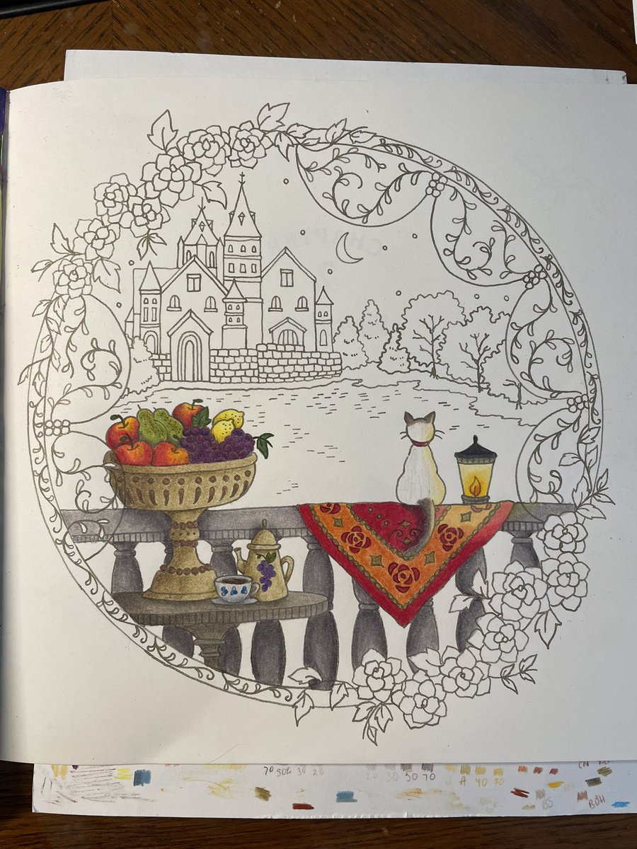 LaurasColoring's tweet image. Progress pic 1 of Romantic Country by @Eriy06 . Still brainstorming on what colors I should make the sky. Any suggestions are welcome 😊 #coloring #coloringaddict #RomanticCountry #Eriy #prismacolor