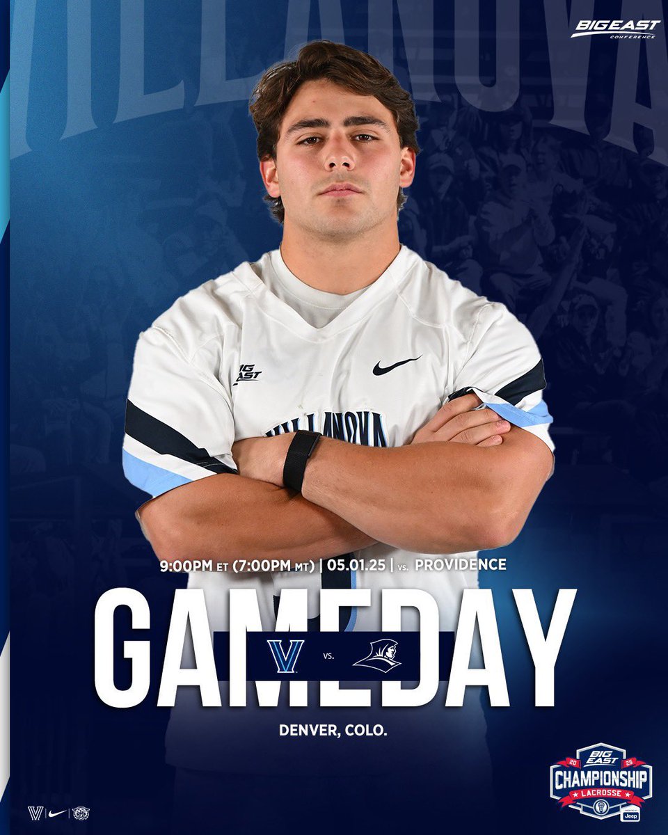 Villanova Athletics (@novaathletics) on Twitter photo BIG EAST LAX Tournament Gameday‼️
Good luck, Wildcats!
<a href="/NovaWLax/">Villanova WLAX</a> 🆚UCONN
🕔4 PM
📍Villanova Stadium
📺FloCollege
<a href="/NovaLacrosse/">Villanova Men's Lax</a> 🆚 Providence
🕘 9:00 PM ET (7:00 PM MT)
📍 Denver, Colo.
📺 CBS Sports Network
#GoNova BIG EAST LAX Tournament Gameday‼️
Good luck, Wildcats!
<a href="/NovaWLax/">Villanova WLAX</a> 🆚UCONN
🕔4 PM
📍Villanova Stadium
📺FloCollege
<a href="/NovaLacrosse/">Villanova Men's Lax</a> 🆚 Providence
🕘 9:00 PM ET (7:00 PM MT)
📍 Denver, Colo.
📺 CBS Sports Network
#GoNova