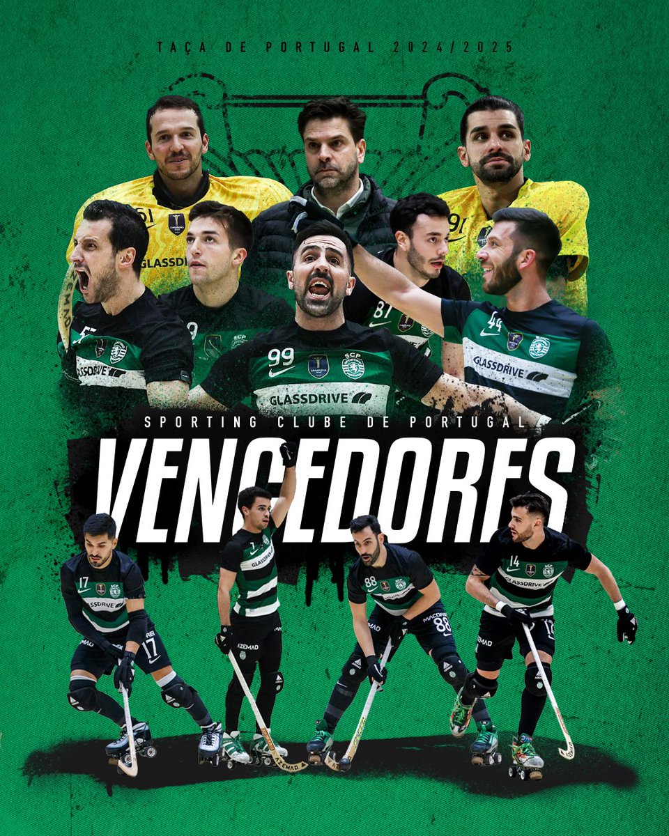 SportingCP's tweet photo. 🟢⚪️ 𝐕𝐄𝐍𝐂𝐄𝐃𝐎𝐑𝐄𝐒 𝐃𝐀 𝐓𝐀𝐂̧𝐀 𝐃𝐄 𝐏𝐎𝐑𝐓𝐔𝐆𝐀𝐋 𝟐𝟒/𝟐𝟓 ⚪️🟢

Os Leões do #HóqueiSCP venceram a UD Oliveirense por 6-3 e conquistam a Taça de Portugal pela 5️⃣.ª vez na sua história 🏆 https://t.co/YTOsgWxzyz