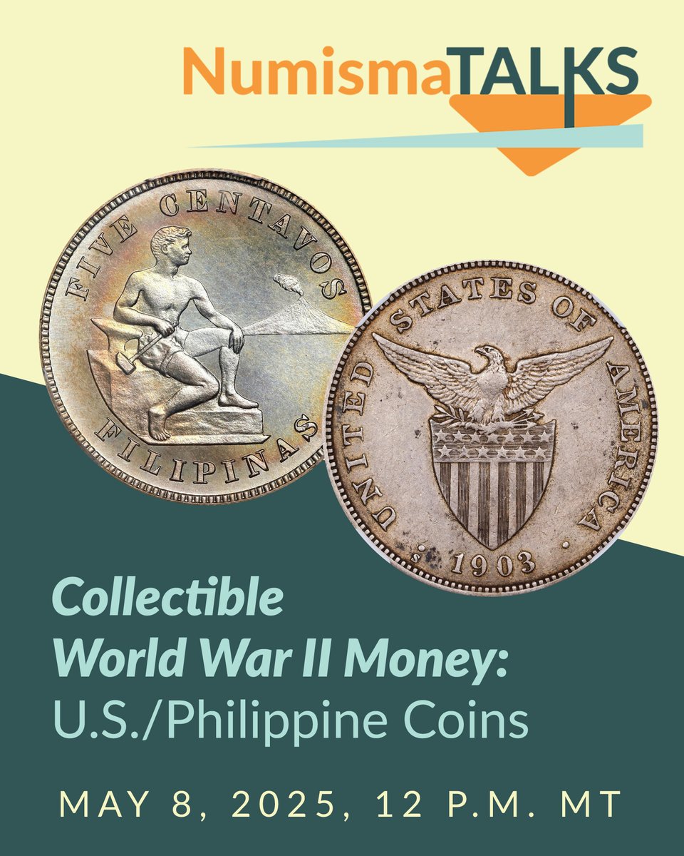 ANACoins's tweet image. Join our next #NumismaTalks! Discover the story of WWII U.S. troops bringing home unique silver &amp;amp; bronze coins from the #Philippines. Are they rare or valuable? Dennis Tucker reveals all. Register: bit.ly/3RKVNAD #Numismatics #CoinCollecting #WWII